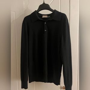 Moncler Black Wool Polo Size Small